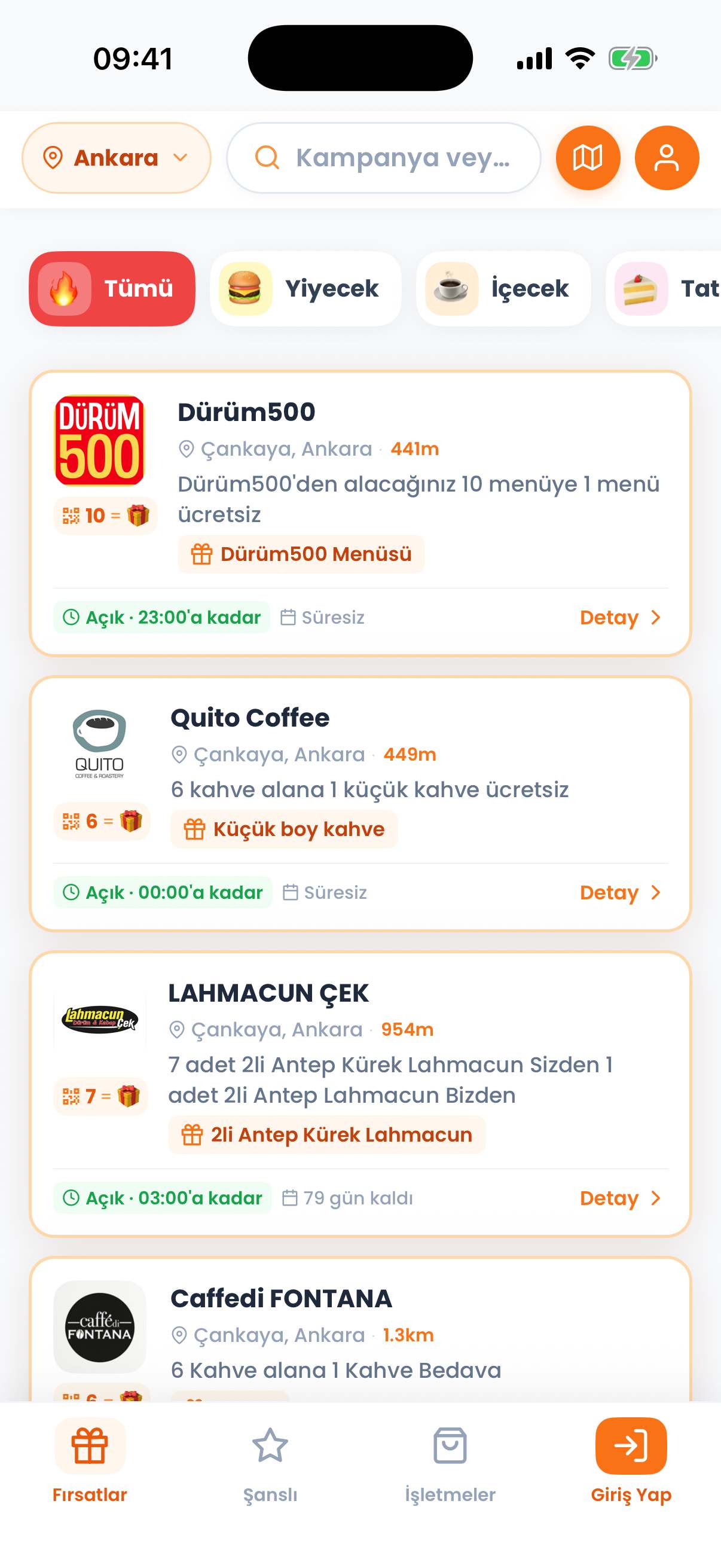 Avantam uygulamasında Ankara'daki kampanyalar: damga kuralı ve hediyeleriyle işletme kartları