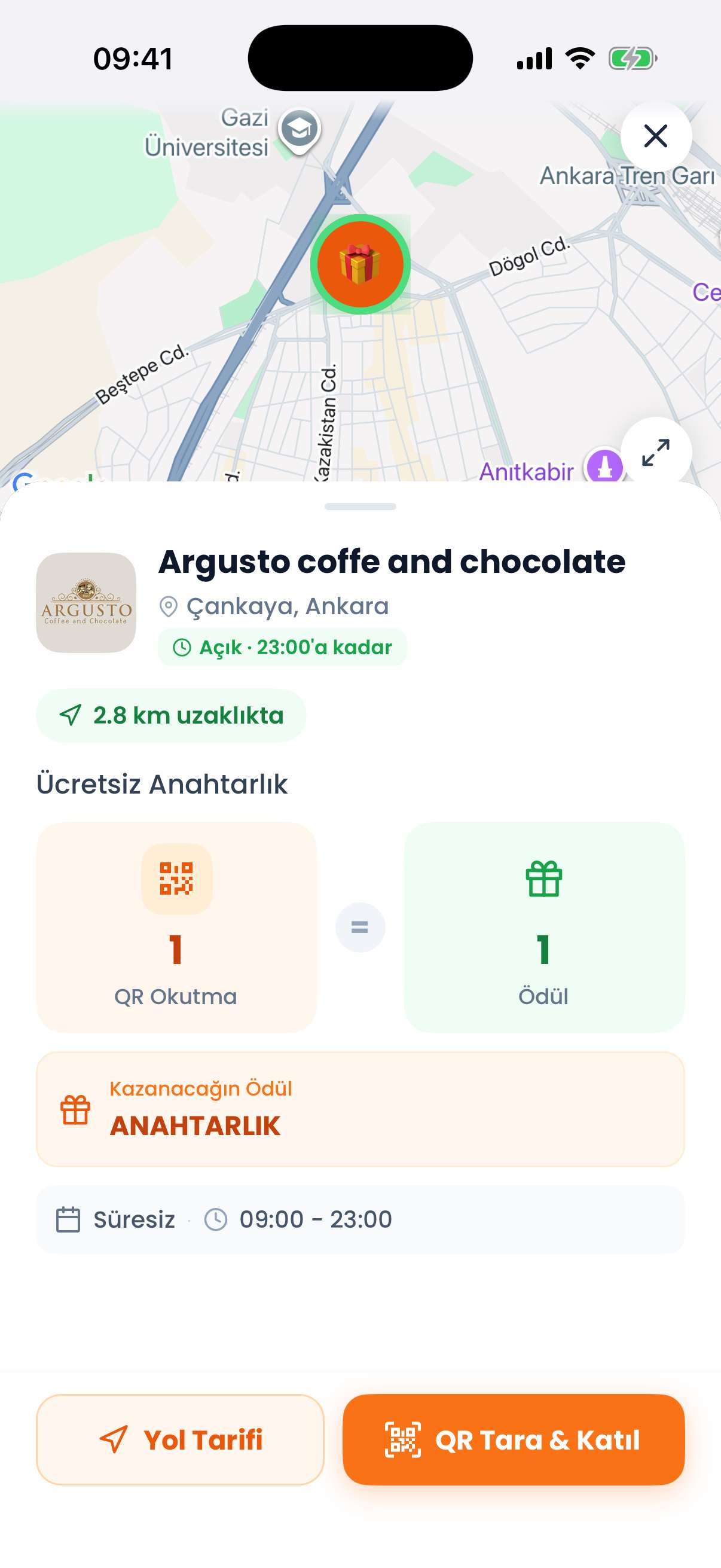 Tek okutmada hediye kampanyası: 1 QR okutma = 1 ödül, ödül anahtarlık